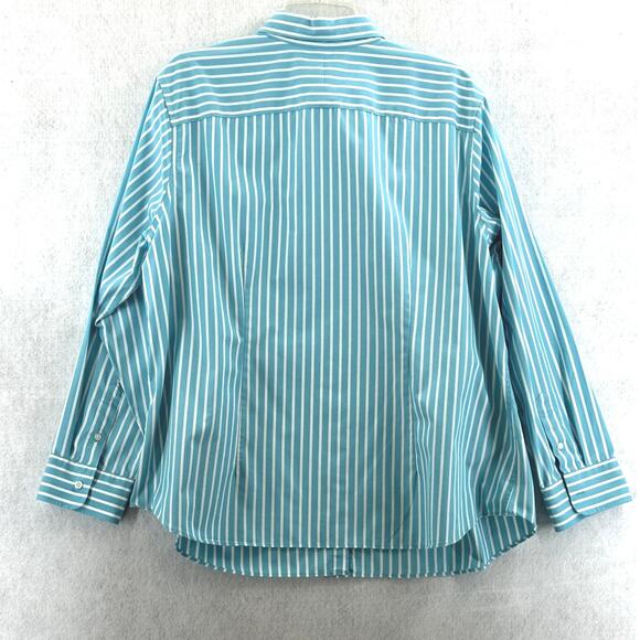 Lauren Ralph Lauren Size 2X Button Up Shirt Stripe Long Sleeve Preppy Classic - Picture 2 of 7